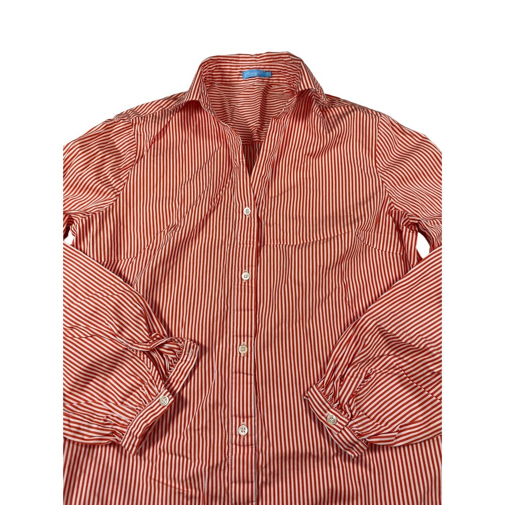 J.McLaughlin Womens Red White Striped Button Front Midi Shirt Dress‎ Small